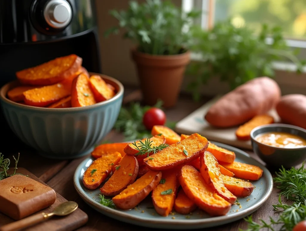 Soak Sweet Potatoes In water Before  Air Frying