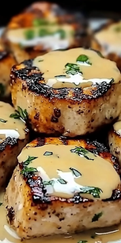 Gegrilde Kipblokjes met Romige Knoflooksaus