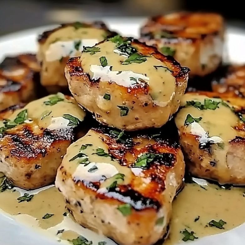 Gegrilde Kipblokjes met Romige Knoflooksaus