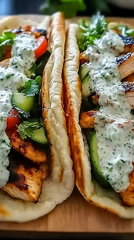 Griekse Kippen-Gyros met Komkommer