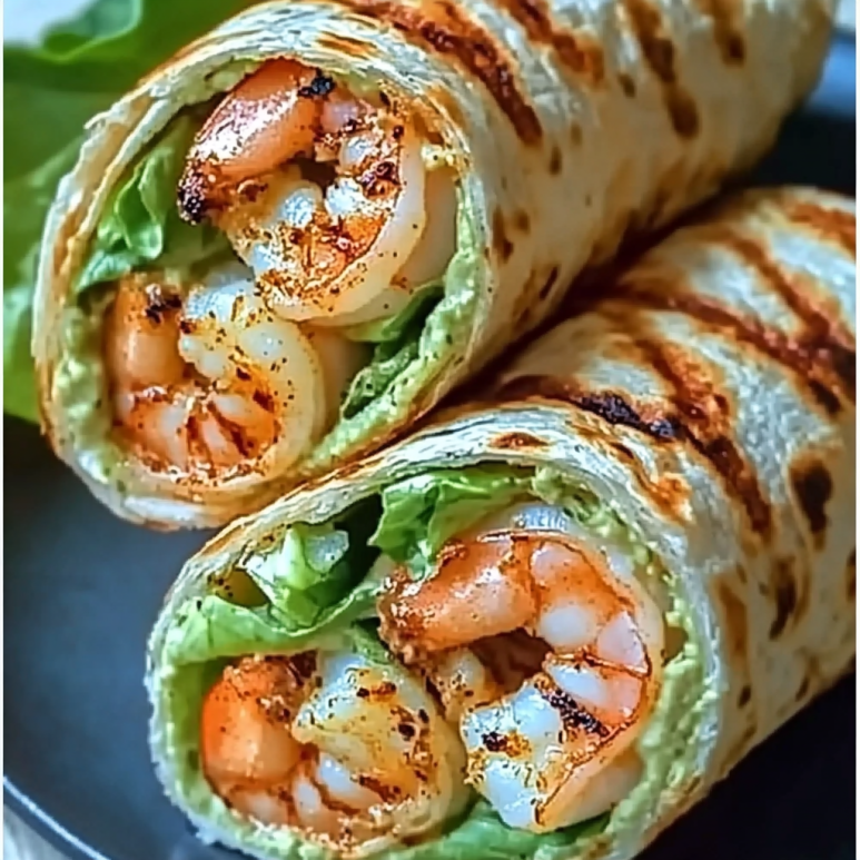 Gegrilde Caesarwraps met Garnalen
