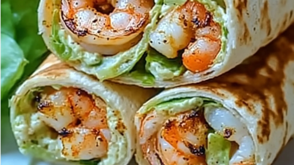 Grilled Caesar Wraps with Shrimp