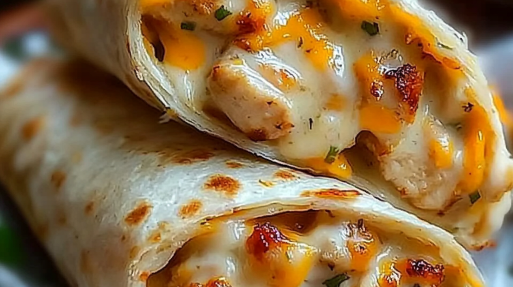 Knapperige Kippenwraps met Knoflook en Kaas