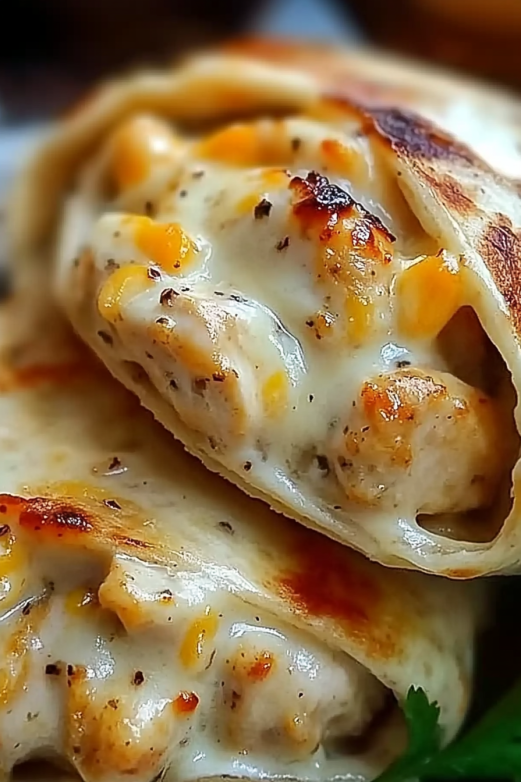 Knapperige Kippenwraps met Knoflook en Kaas