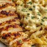 Romige Knoflook-Parmezaan Kip met Kaasachtige Gedraaide Past