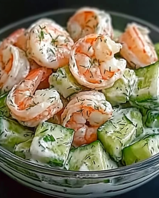  Romige Komkommer-Garnalensalade