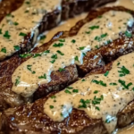 Sappige Steak met Romige Knoflooksaus