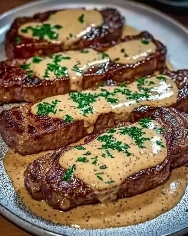 Sappige Steak met Romige Knoflooksaus